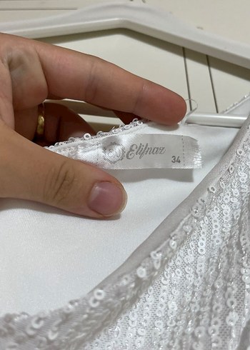 Beyaz Pullu Detaylı Mini Elbise - Görsel 6