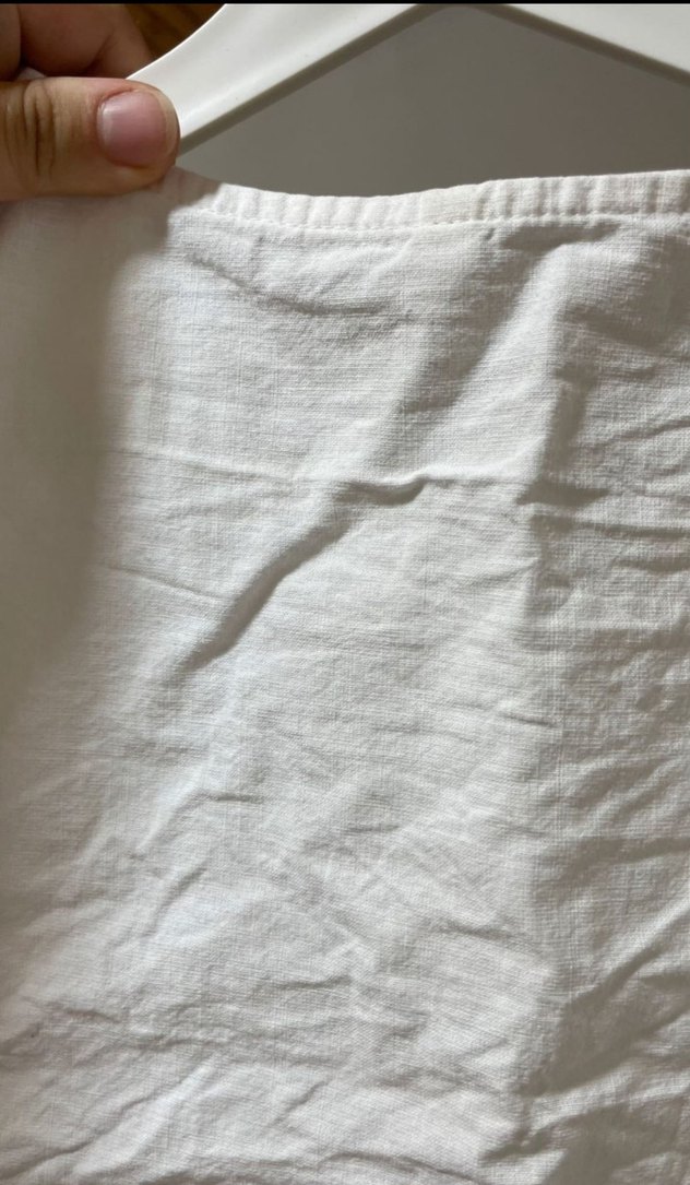 Kız Çocuk Beyaz Keten V Yaka Bluz - Görsel 5