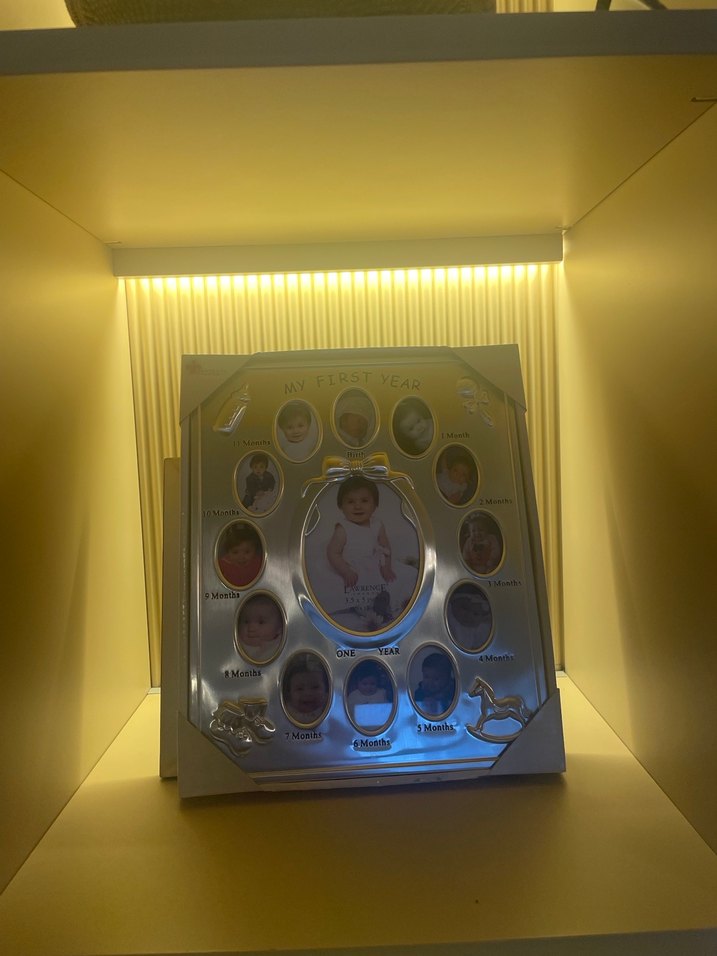 Altın ve Gri Bebek İlk Yıl Çerçevesi(28 cm boy,23 cm en) - Görsel 3