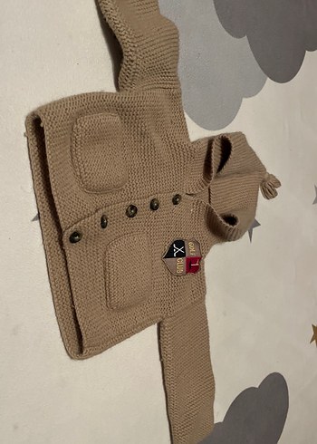 Kahverengi Erkek Çocuk Örgü Hırka - Görsel 3