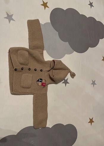 Kahverengi Erkek Çocuk Örgü Hırka - Görsel 2