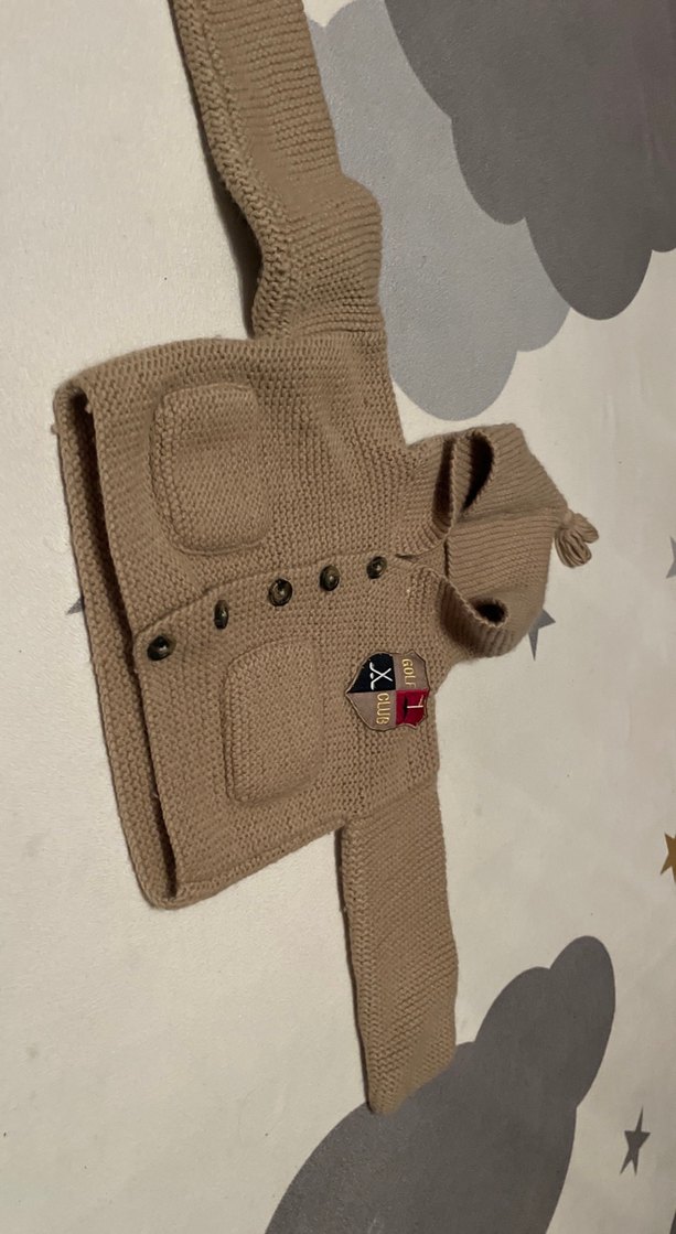 Kahverengi Erkek Çocuk Örgü Hırka - Görsel 3