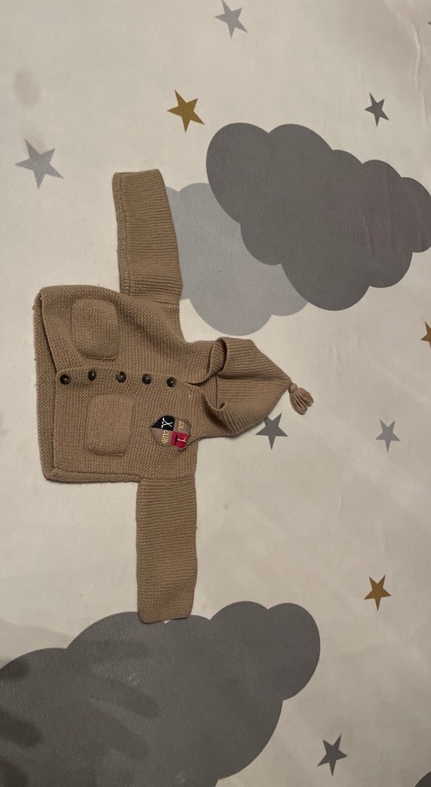 Kahverengi Erkek Çocuk Örgü Hırka - Görsel 2