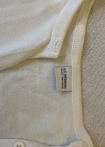 Beyaz Uzun Kollu Keten Hırka(10-11yaş) - Görsel 2