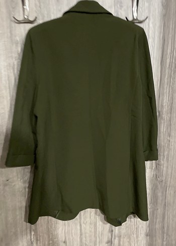 Diğer Kadın Haki Düğmeli Uzun Blazer Ceket