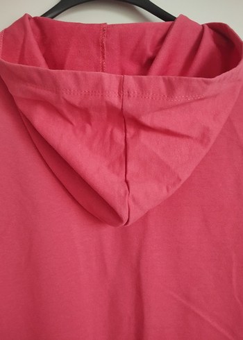 Kadın Pembe Kapüşonlu Midi Tunik