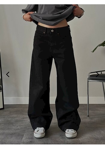 BDG siyah baggy jean - Görsel 2