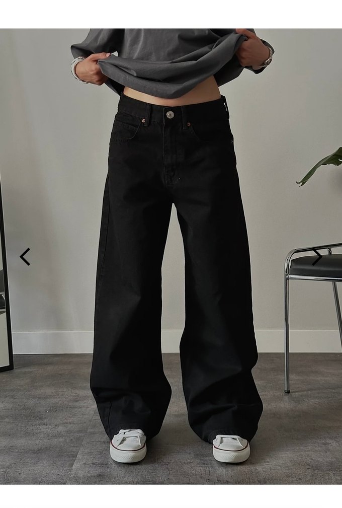 BDG siyah baggy jean - Görsel 2