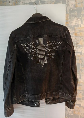 Siyah Düğmeli Kadın Denim Ceket - Görsel 2