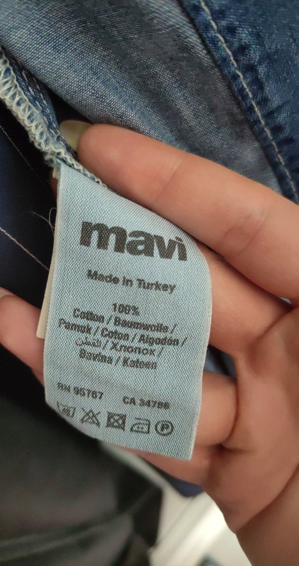 Düğmeli Kot Gömlek, Salaş Kesim, Uzun Kollu - Görsel 4