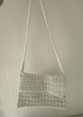Dantel Detaylı Bohem Örgü Kadın Çanta - Görsel 3