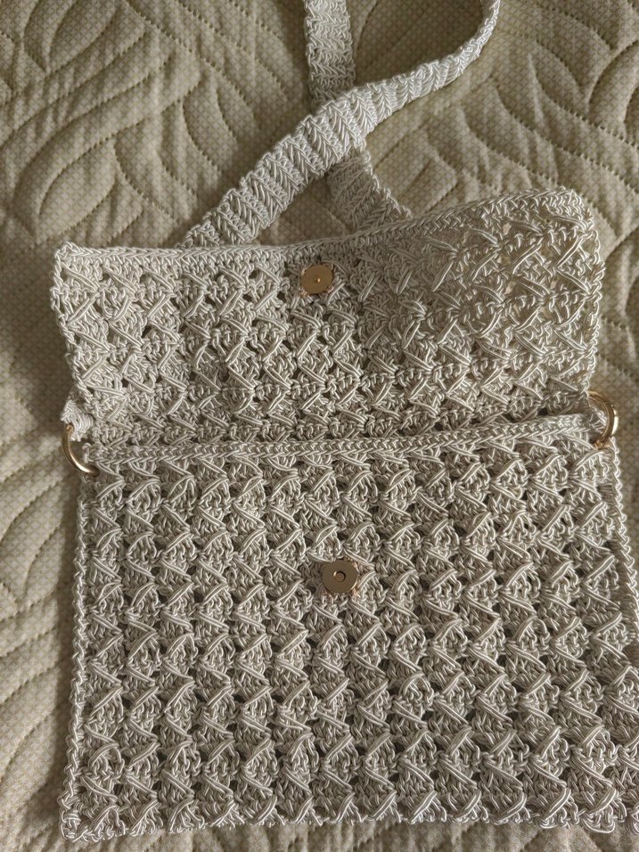Dantel Detaylı Bohem Örgü Kadın Çanta - Görsel 2