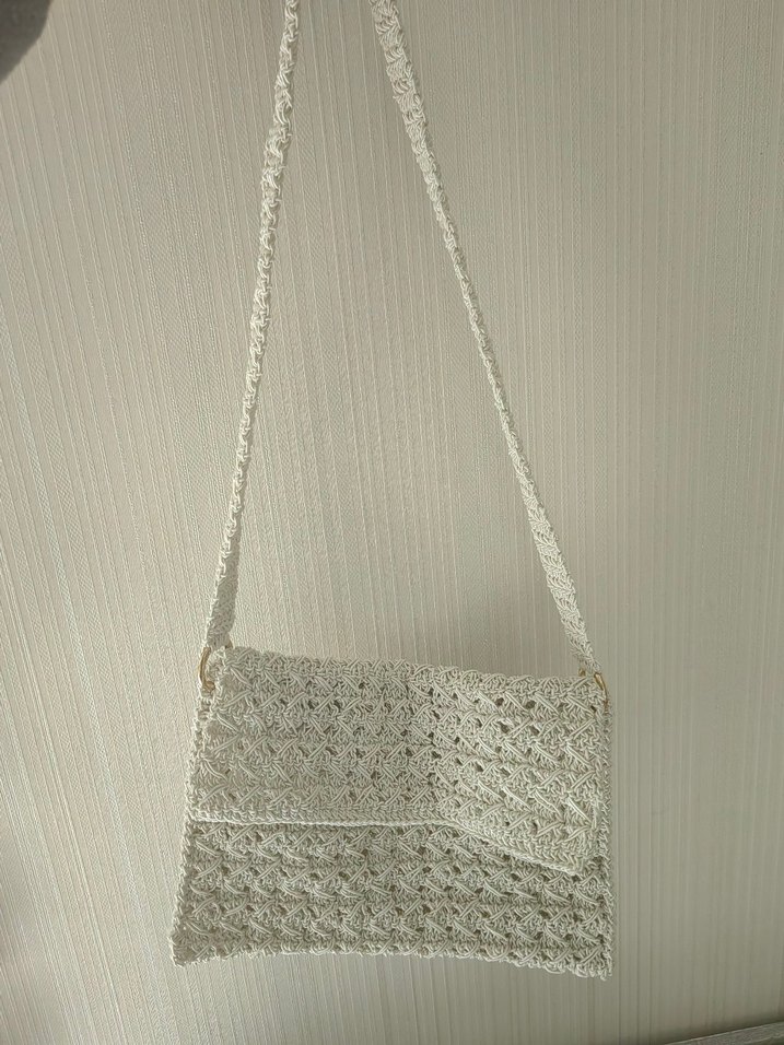 Dantel Detaylı Bohem Örgü Kadın Çanta - Görsel 3