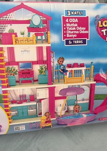 3 Katlı Renkli Oyun Evi Bebek Seti - Görsel 2