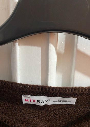 Kahverengi Püsküllü Örgü Kadın Kazak - Görsel 5