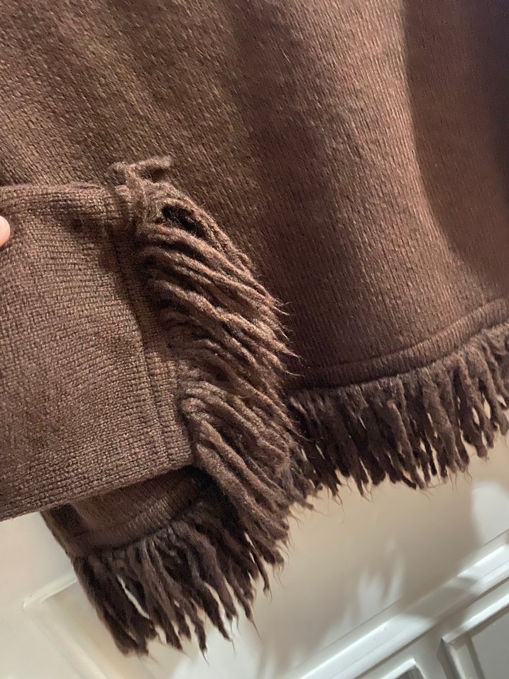 Kahverengi Püsküllü Örgü Kadın Kazak - Görsel 4