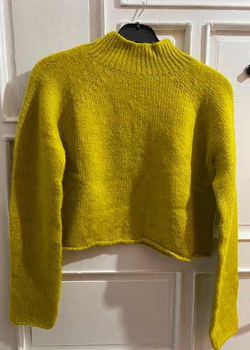 Sarı Balıkçı Yaka Triko Kadın Kazak - Görsel 2