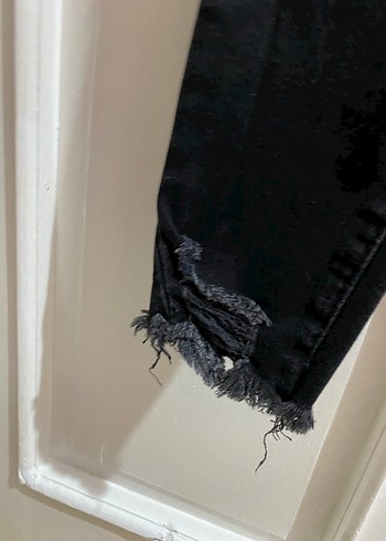 Kadın Siyah Midi Boy Kot Pantolon - Görsel 3