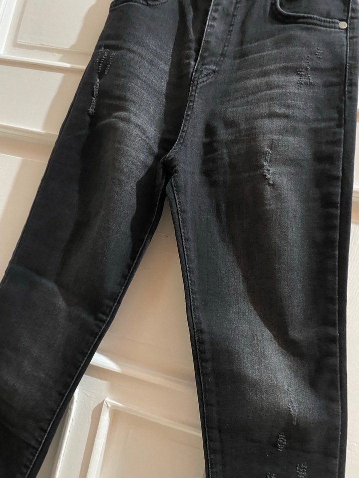 Kadın Siyah Midi Boy Kot Pantolon - Görsel 4