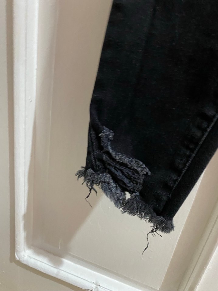 Kadın Siyah Midi Boy Kot Pantolon - Görsel 3