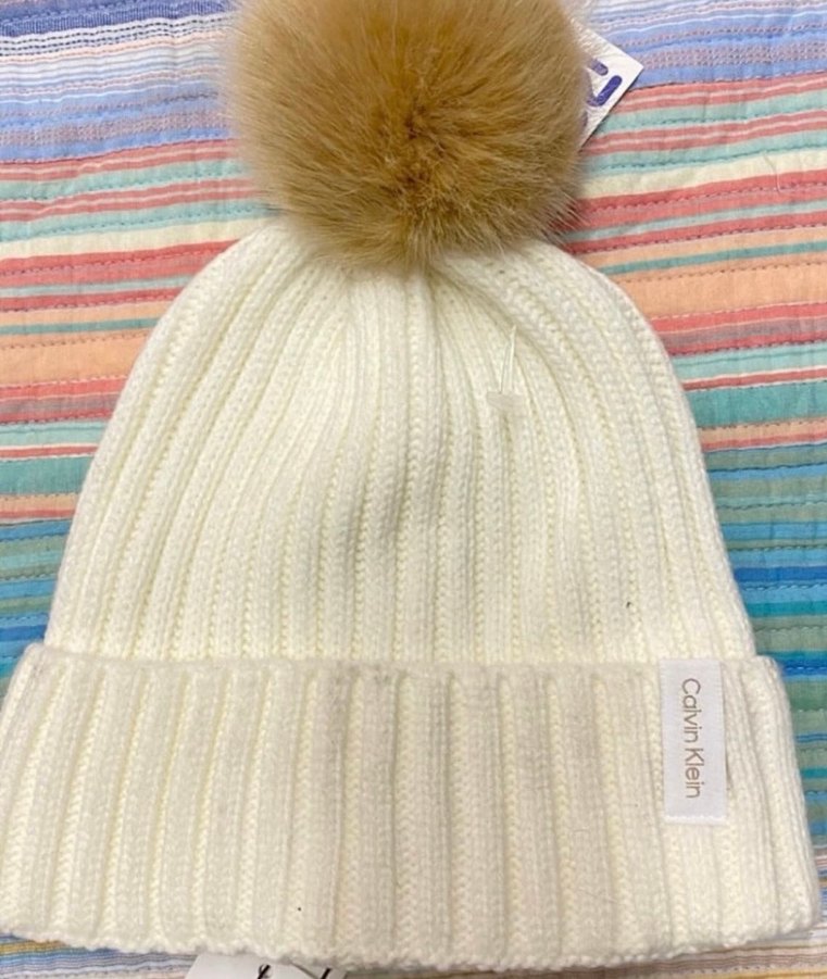 Orjinal Calvin Klein Kadın Beyaz Örgü Yün Bere - Görsel 2