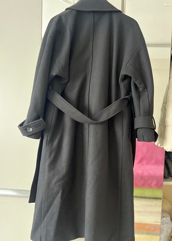 LC Waikiki Siyah Uzun Düğmeli Kadın Kaban