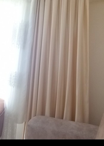 2 kanat saten fon perde - Görsel 2