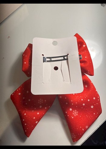 Renkli Desenli Kırmızı Fiyonk toka - Görsel 3