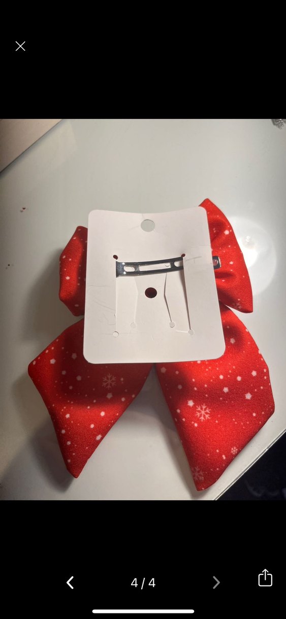 Renkli Desenli Kırmızı Fiyonk toka - Görsel 3