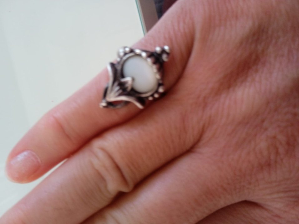 Bohem Beyaz Vintage Kadın Yüzük - Görsel 3