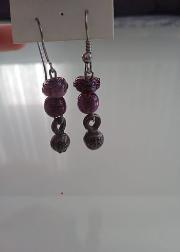 Bohem Mor Boncuklu Midi Küpe - Görsel 2