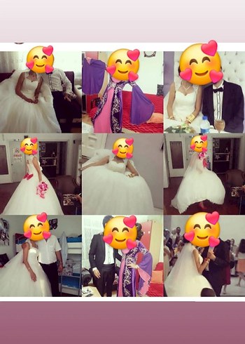 38 Beden beyaz Renk Gelinlik
