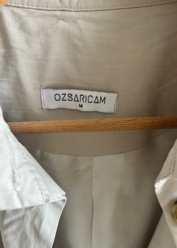 m Beden ten rengi Renk Bej Midi Keten Kadın Trençkot