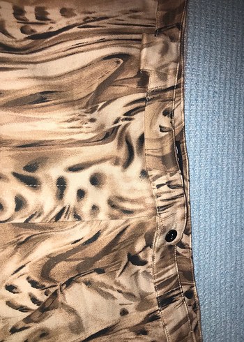 Kahverengi Zebra Desenli Midi Hamile Etek - Görsel 2