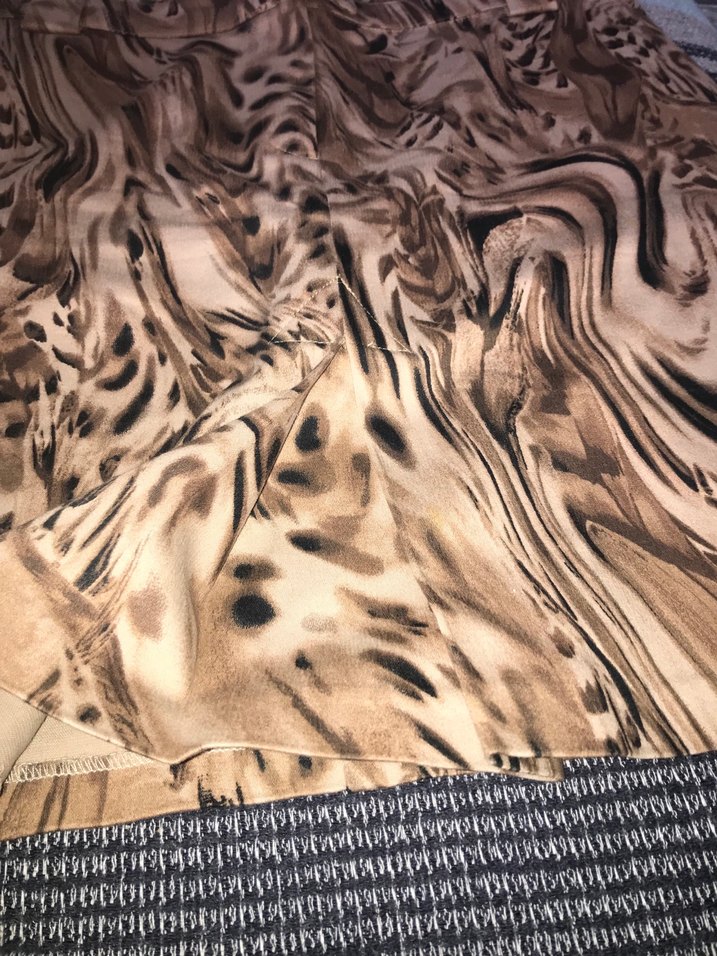 Kahverengi Zebra Desenli Midi Hamile Etek - Görsel 3