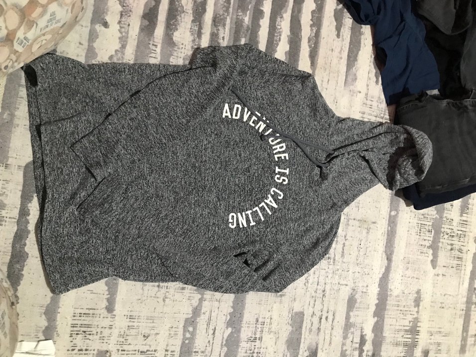 Gri Kapüşonlu Kadın Sweatshirt - Görsel 2