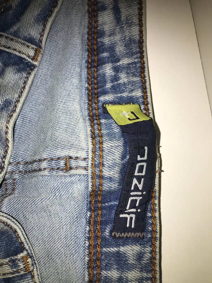 Gri Mavi Kadın Kot Pantolon, Kemerli, Midi Boy - Görsel 2