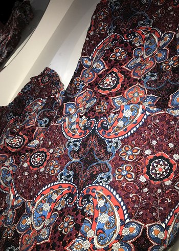 Çok Renkli Düğmeli Bohem Midi Hamile Eteği - Görsel 3