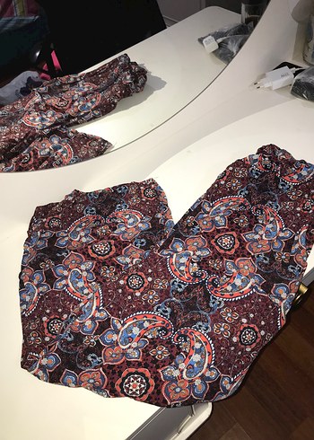 Çok Renkli Düğmeli Bohem Midi Hamile Eteği - Görsel 4