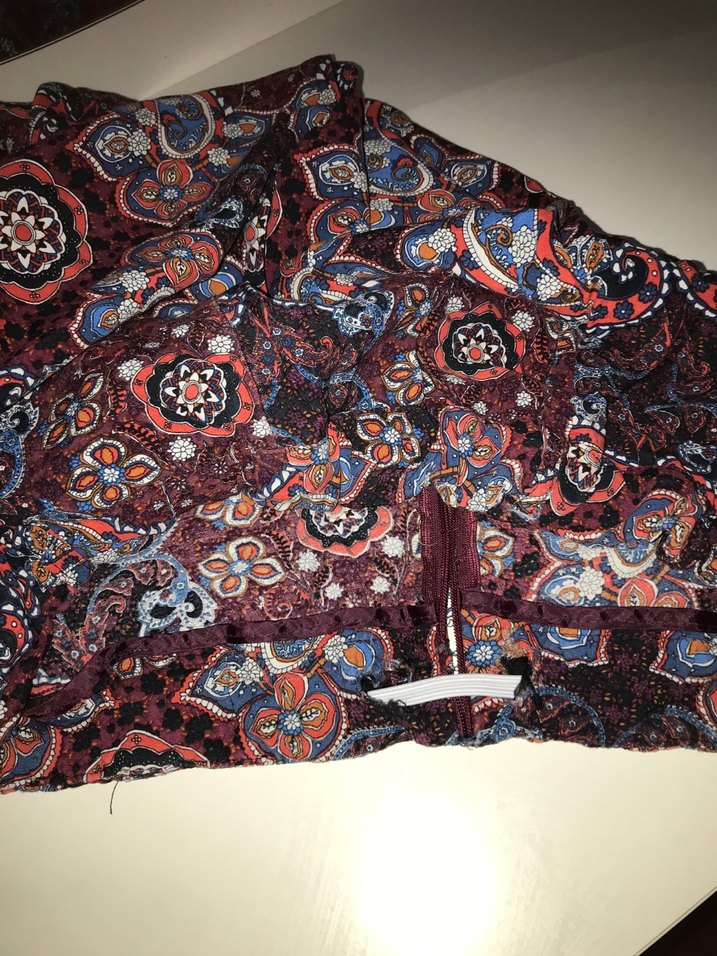 Çok Renkli Düğmeli Bohem Midi Hamile Eteği - Görsel 2