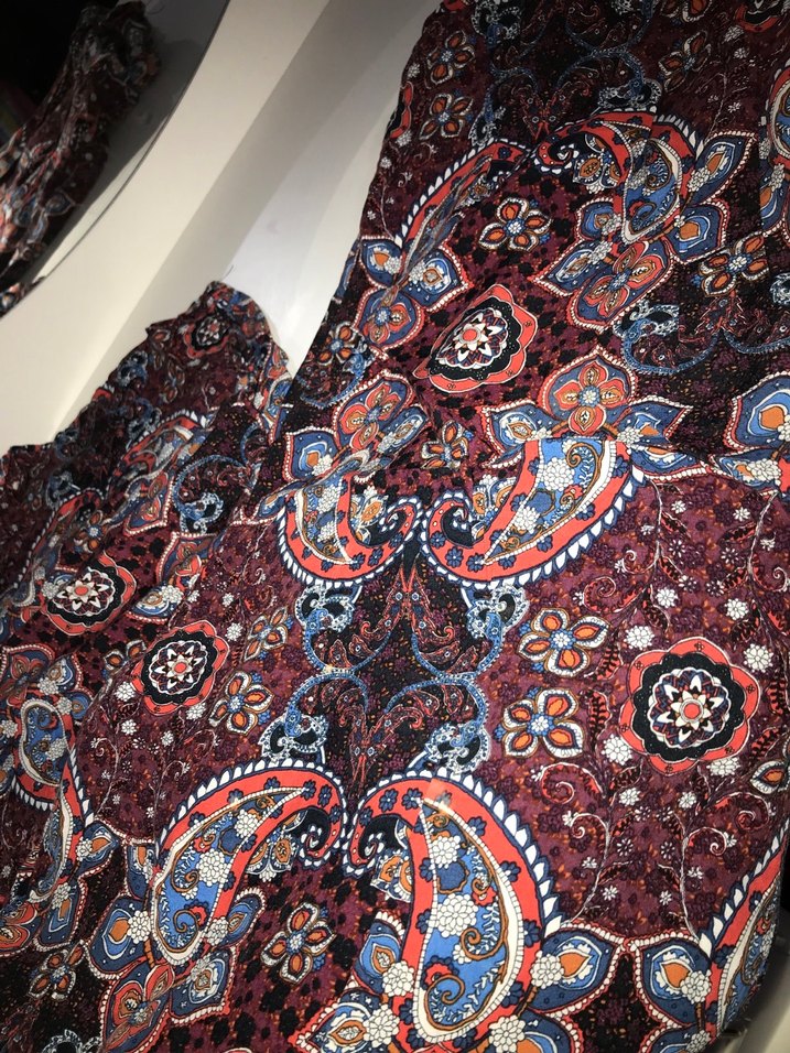 Çok Renkli Düğmeli Bohem Midi Hamile Eteği - Görsel 3