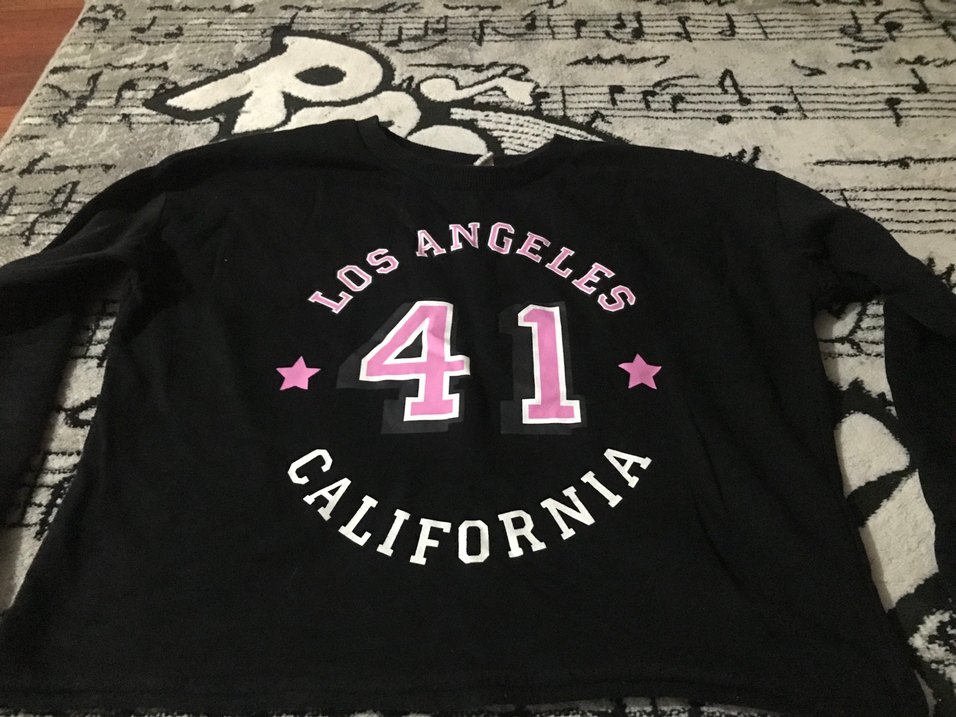 Kız Çocuk Siyah Baskılı Uzun Kollu Tişört - Görsel 3