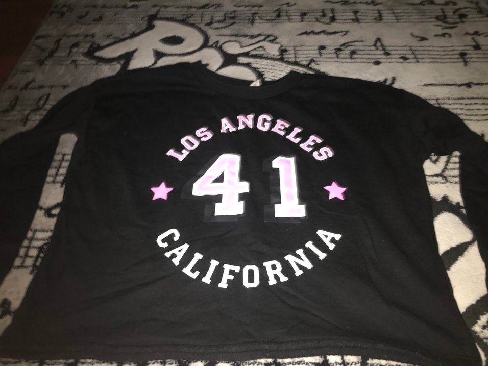 Kız Çocuk Siyah Baskılı Uzun Kollu Tişört - Görsel 2