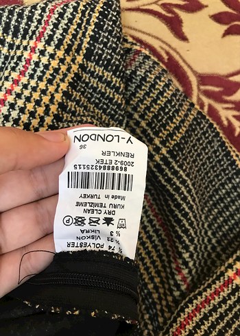 36 Beden Çok Renkli Piliseli Mini Etek