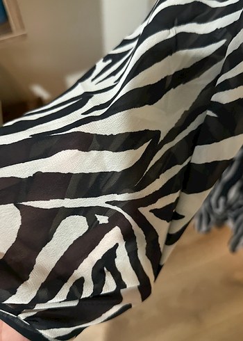 Zebra Desenli Uzun Kadın Elbise - Görsel 5