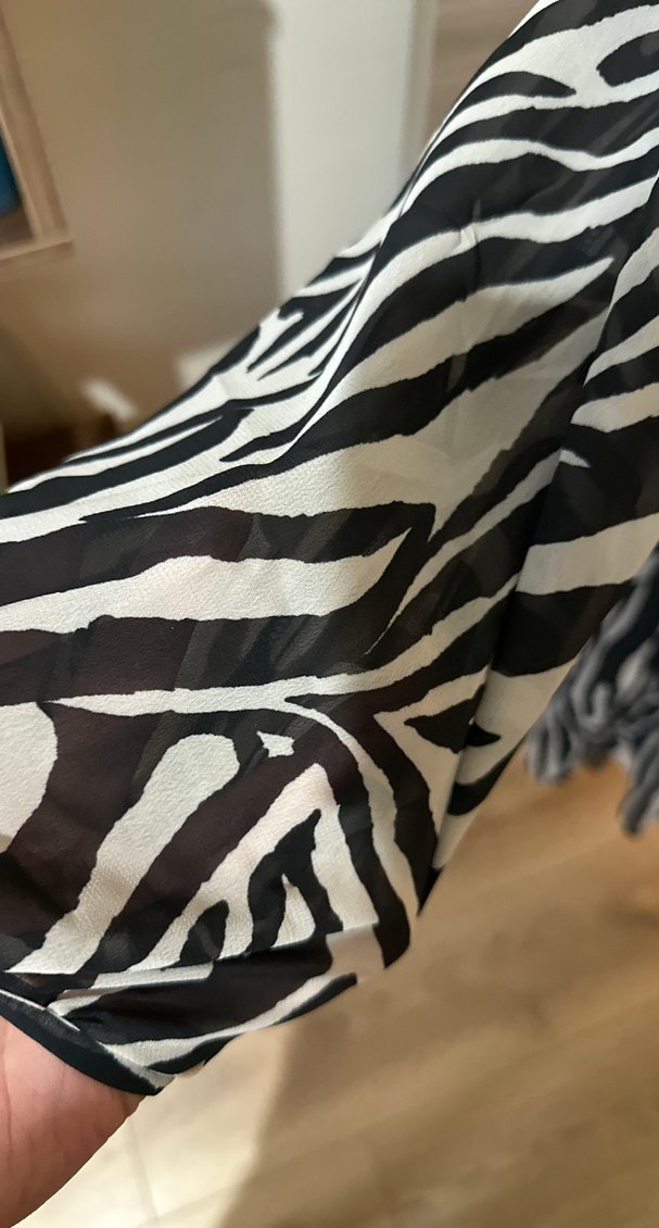 Zebra Desenli Uzun Kadın Elbise - Görsel 5