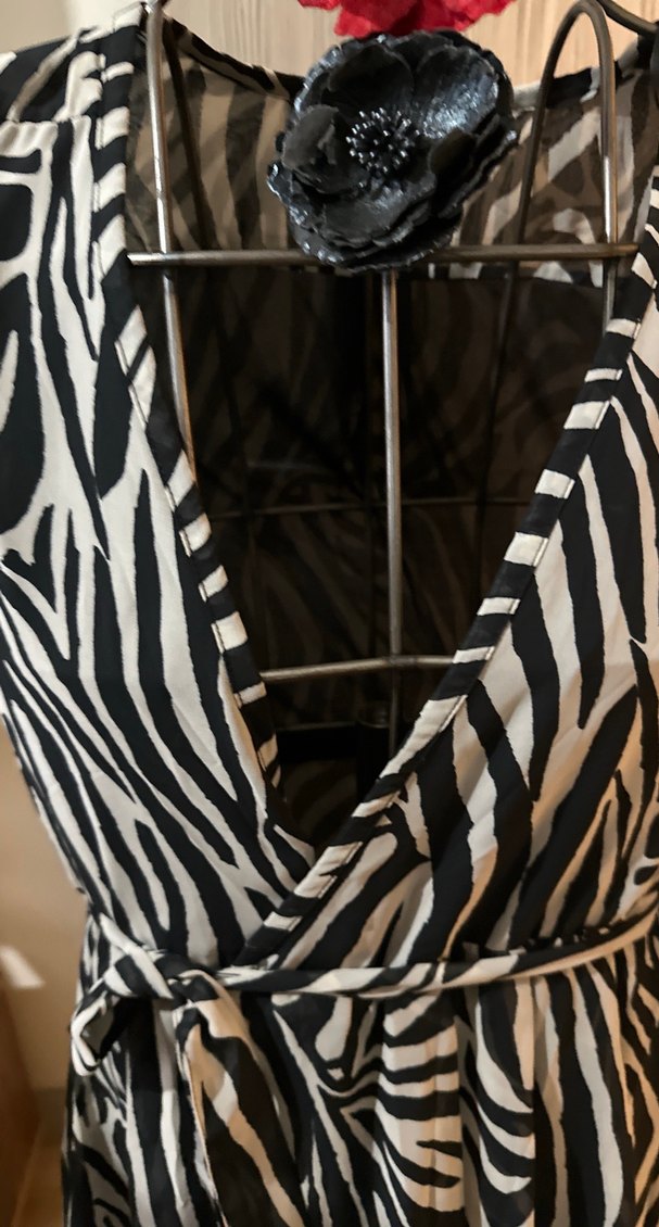 Zebra Desenli Uzun Kadın Elbise - Görsel 4