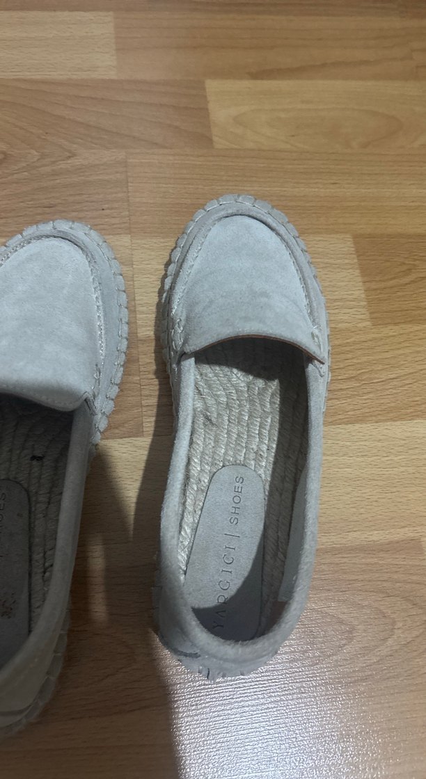 Bej Süet Kadın Espadril Düz Taban - Görsel 2