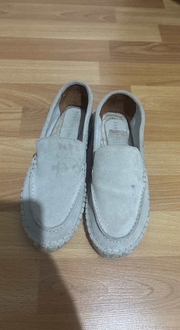 Bej Süet Kadın Espadril Düz Taban - Görsel 4