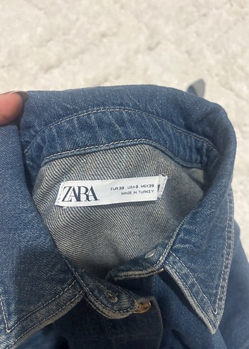 38 Beden Düğmeli mavi Denim Kadın zara Tulum